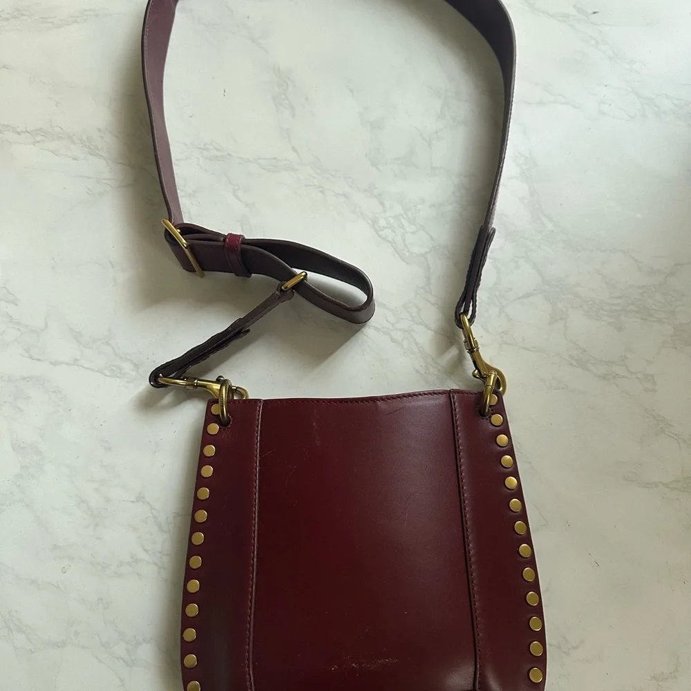 Isabel Marant Burgundy Crossbody Bag with Gold Accents - Picture 2 of 4